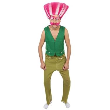 Imagem de HPO Fantasia masculina adulta para cosplay Troll King tecido sintético retardador de chamas (médio)