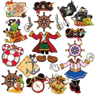 Imagem de RiVolTa Ímãs de cruzeiro de pirata de rato - 24 peças engraçadas decorações de porta de capitão navio adesivos magnéticos personalizados âncora de cabine decalques de cabine acessórios de festa de