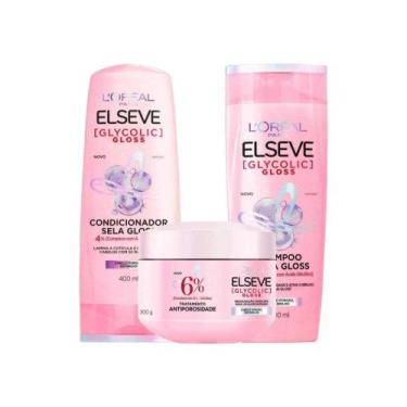 Imagem de Kit Elseve Loral Paris Glycolic Versão 400ml (3 Produtos)