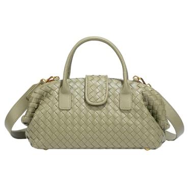 Imagem de Bolsa feminina de tecido tipo bolsa feminina moderna de couro sintético bolsa tiracolo bolsa Hobo de tecido com alça superior, Verde militar, free, Sacola