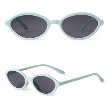 Imagem de VFDHN Óculos de sol retrô oval com armação, feminino, masculino, fashion, pequeno, leve, chá, uv400, feminino (5)