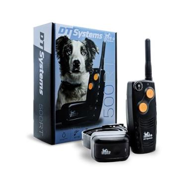 Imagem de DT Systems Coleira de treinamento de cães 500RT com controle remoto - coleira eletrônica recarregável à prova d'água - alcance de 500 jardas - 15 níveis de treinamento modos de vibração e bipe para