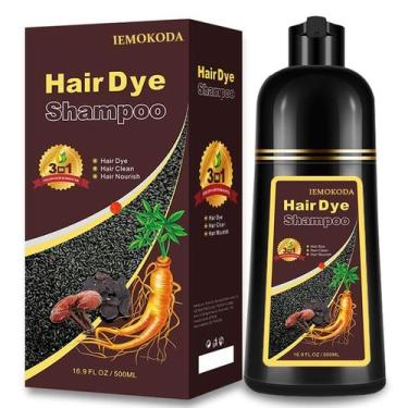 Imagem de Shampoo de tintura de cabelo com cor 3 em 1 para café para cabelos gri