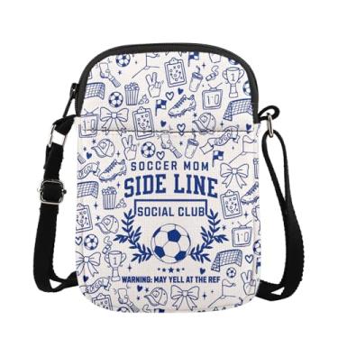 Imagem de MAOFAED Bolsa transversal divertida para mãe de futebol, clube social lateral, presente de mãe de futebol, presente de dia das mães (mãe do futebol)