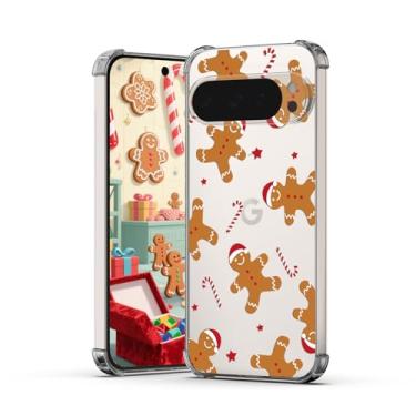 Imagem de YESPURE Capa de Natal para Google Pixel 9 Pro XL Capa de celular transparente com design de homem de gengibre macia à prova de choque para Pixel 9 Pro XL - Homem de gengibre