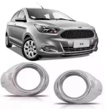 Imagem de Par Moldura Grade Farol Milha Ka 2018 Furo Cromado