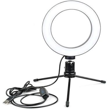 Imagem de Anel de Luz LED Ring Light Flexivel com Tripe Ajustavel para Celular e Camera – 10 Niveis de Brilho, 3 Temperaturas, Ideal para Maquiagem, Videos, Streaming e Selfies Profissionais