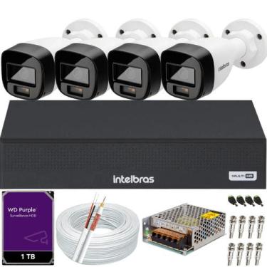 Imagem de Kit 4 Câmeras Segurança Intelbras VHD 3220b áudio Full Color 1080p Dvr
