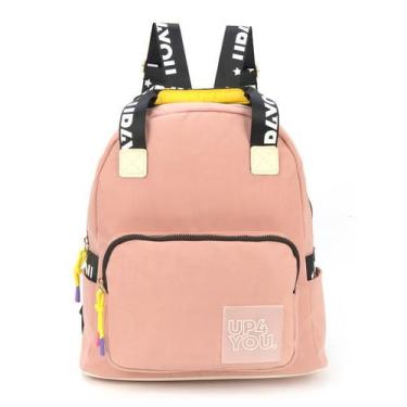 Imagem de Bolsa Mochila Costas Feminina Tactel Moderna Up4You, Rosê