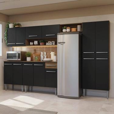 Imagem de Armário De Cozinha Completa 293cm Rustic-preto Emilly Madesa 011