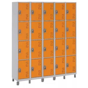 Imagem de Armário Locker De Aço 20 Portas Para Vestiário - W3, LARANJA