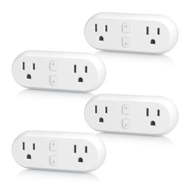 Imagem de Pacote com 4 extensores de saída Smart Plug HBN 15A WiFi e Bluetooth