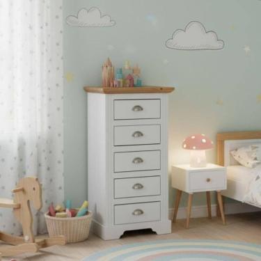 Imagem de Cômoda Infantil 5 Gavetas Toledo Branco