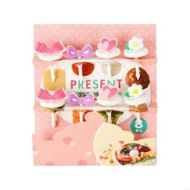 Imagem de Mini garfos palitos infantis petiscos lanches Lancheiras CORAÇÃO 08pçs