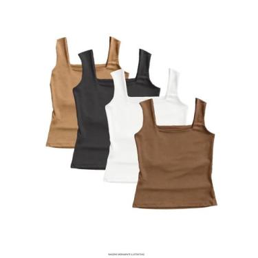 Imagem de Kit 4 Regata Lisa Feminina Elegante Suplex Verão - Blitz Feminina, Pre