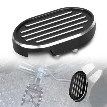 Imagem de Goldfire — Capa para pedal de freio de motocicleta compatível com grelha CNC Billet para Harley Harley Dyna Wide Glide V-Rod Sportster XL 883 1200Goldfire preto HD01FP-02-SL
