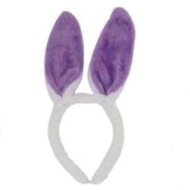 Imagem de Tiara de Páscoa Orelhas de Coelho Felpudo 23cm | Acessório de Fantasia Colorido | Ultramacio e Confortável | para Adultos e Crianças (ROXO)