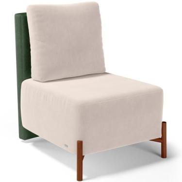 Imagem de Poltrona Decorativa Living Pés Madeira Hungria L02 material sintético 