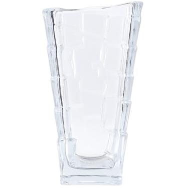 Imagem de Vaso de Vidro Transparente Estampa em Alto-relevo 25cm Decorativo, ideal para estantes, mesas e aparadores. (1)