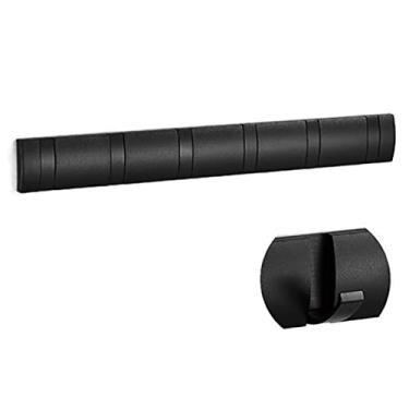 Imagem de Cabide montado na parede ganchos de parede cabide de toalha dobrável instalação sem unhas ganchos de parede cabide de parede suporte de roupas casacos para parede banheiro cabideiro montado na parede