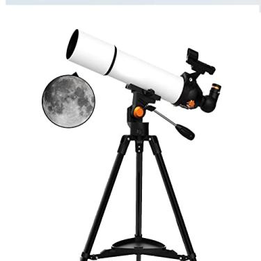 Imagem de Telescópio, 80 mm, abertura de 500 mm, comprimento focal, alta definição, telescópio refratário astronômico com tripé ajustável, telescópio para iniciantes e adultos