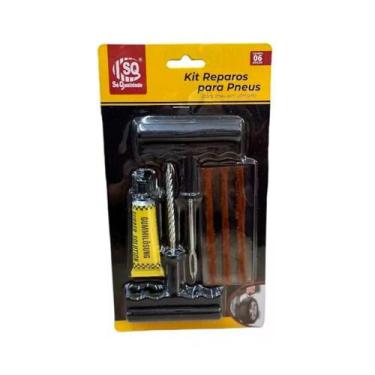 Imagem de Kit Reparo para Pneu sem Câmara 6 Peças Macarrão Emergência Carro Moto
