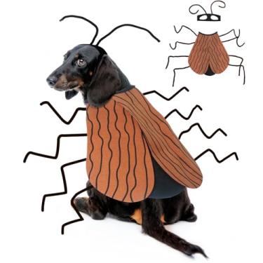 Imagem de PAWCHIE Fantasia de Halloween para cães, roupas engraçadas, baratas, animais de estimação, cosplay, fantasia de Halloween, acessórios para animais de estimação, decoração para cães e gatos, roupa