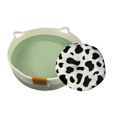 Imagem de Cama Para Gato,Corda De Algodão Para Pets Com Tapete | Cama Para Gatinho E Cesto Para Gato - Para Gatinho Cachorrinho Coelho Todas As Estações Quarto Sala Brinquedo Armazenamento De