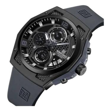 Imagem de Relógio Naviforce  Masculino 8051 Pulseira de Silicone  Cinza