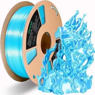 Imagem de Filamento de impressora 3D OVV3D Silk PLA 1,75 mm azul celeste 1 kg - 