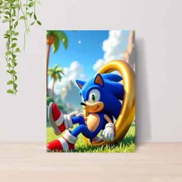 Imagem de Quadro Decorativo Sonic Infantil A4  Placa MDF 10 - Lomi Art
