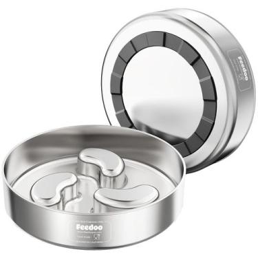 Imagem de Tigela para cães Slow Feeder Feedoo em aço inoxidável 350 ml para pequ