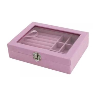 Imagem de Porta Organizador De Jóias Maletinha Delicado Com Divisória Portátil T