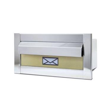 Imagem de Caixinha De Correio Inox Moderna FAIXA Dourada 29cm - JVN COMERCIAL