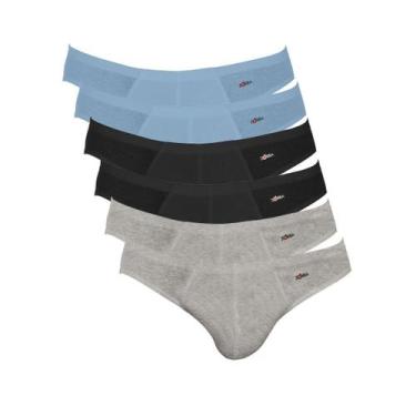 Imagem de Kit 6 Cuecas Zorba Slip Algodão 791 Denin/Preto/Mescla - M, Denin, Pre