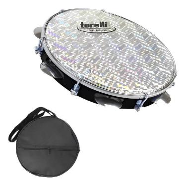 Imagem de Pandeiro 10`` Preto Injetado Em Abs Torelli Tp308C Com Capa