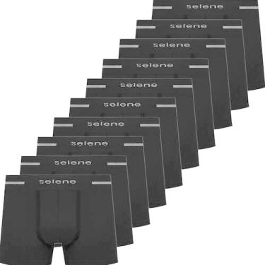 Imagem de Kit 10 Cuecas Boxer Selene Masculina Poliamida Box Sem Costura Atacado