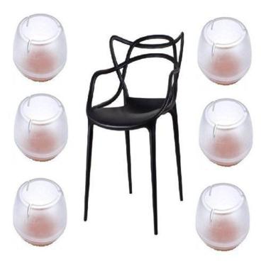 Imagem de Kit 16 Pezinhos Com Feltro Para Pé De Cadeira 12Mm A 16Mm