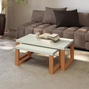 Imagem de Conjunto 2 Mesas de Centro Retangulares Industrial - Pradel Móveis