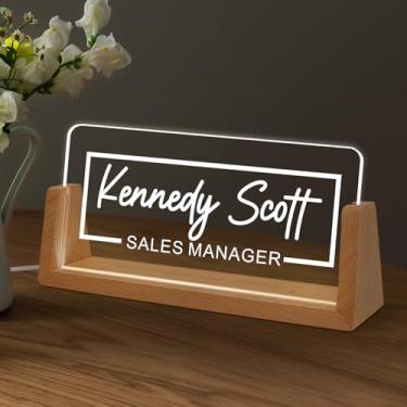 Imagem de Placa de nome de mesa personalizada, placa de nome acrílica personalizada para mesa, presentes de agradecimento para colegas de trabalho, chefe, professor, decoração de escritório para mulheres e