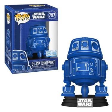 Imagem de Funko Boneco Pop de vinil Star Wars C1-10P Chopper Blueprint #797, exclusivo Entertainment Earth, 9,5 cm