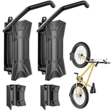 Imagem de monTEK Suporte de parede para bicicleta com largura de pneu de 11,4 cm, suporte giratório de parede para bicicleta comporta até 35 kg, garagem, suporte de bicicleta resistente para quarto, escritório