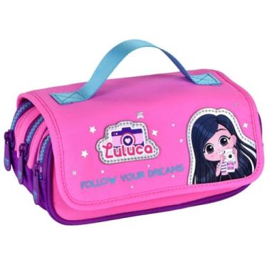Imagem de Luluca Estojo Escolar Grande, Compartimentos com Zíper, P/Material Lápis Caneta Borracha, Divisória, Infantil Criança (Estojo Escolar Grande Luluca)
