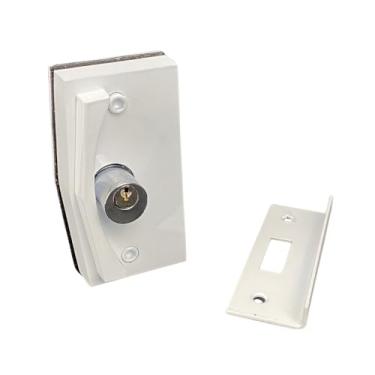 Imagem de Kit Fechadura Blindex 3530 com Espelho 3230 para Porta de Correr de Vidro Temperado 8 a 10 mm V/A (Branco)