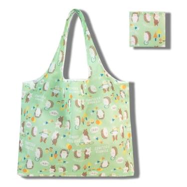 Imagem de Sacolas de compras reutilizáveis para mulheres, sacolas de compras de poliéster dobráveis extra grandes, resistentes e laváveis na máquina, reutilizáveis para armazenamento de viagem, uso diário