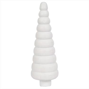Imagem de Mini Arvore De Natal Gomo Vila Natalina Madeira Branco 15Cm - Grillo