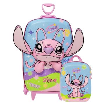 Imagem de Mochila Rodas Triplas Angel Stitch 3D Lancheira Térmica