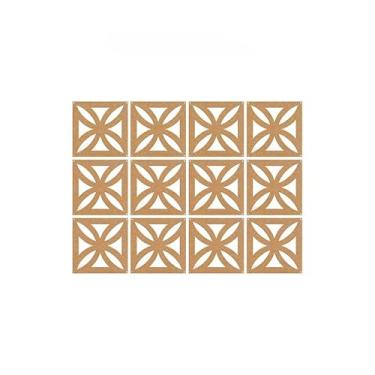 Imagem de Kit Placas Divisórias De Ambientes 29x29 Mdf Sala Quarto Cozinha Decoração Casa Moderna (Kit 12 Placas Cobogó)