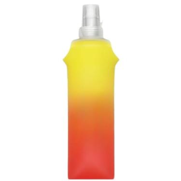 Imagem de Garrafa De água Corrida Flexível Dobravel De Silicone Para Academia Soft Water Bag TPU Folding Flask 500ML(Amarelo com Laranja,500ml)