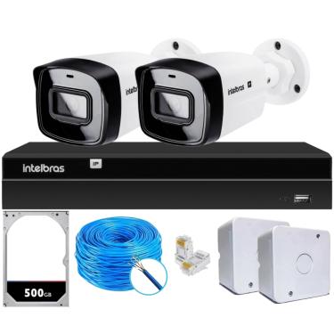 Imagem de Kit 2 Câmeras IP Vipc Intelbras NVD 1404P HD 500GB